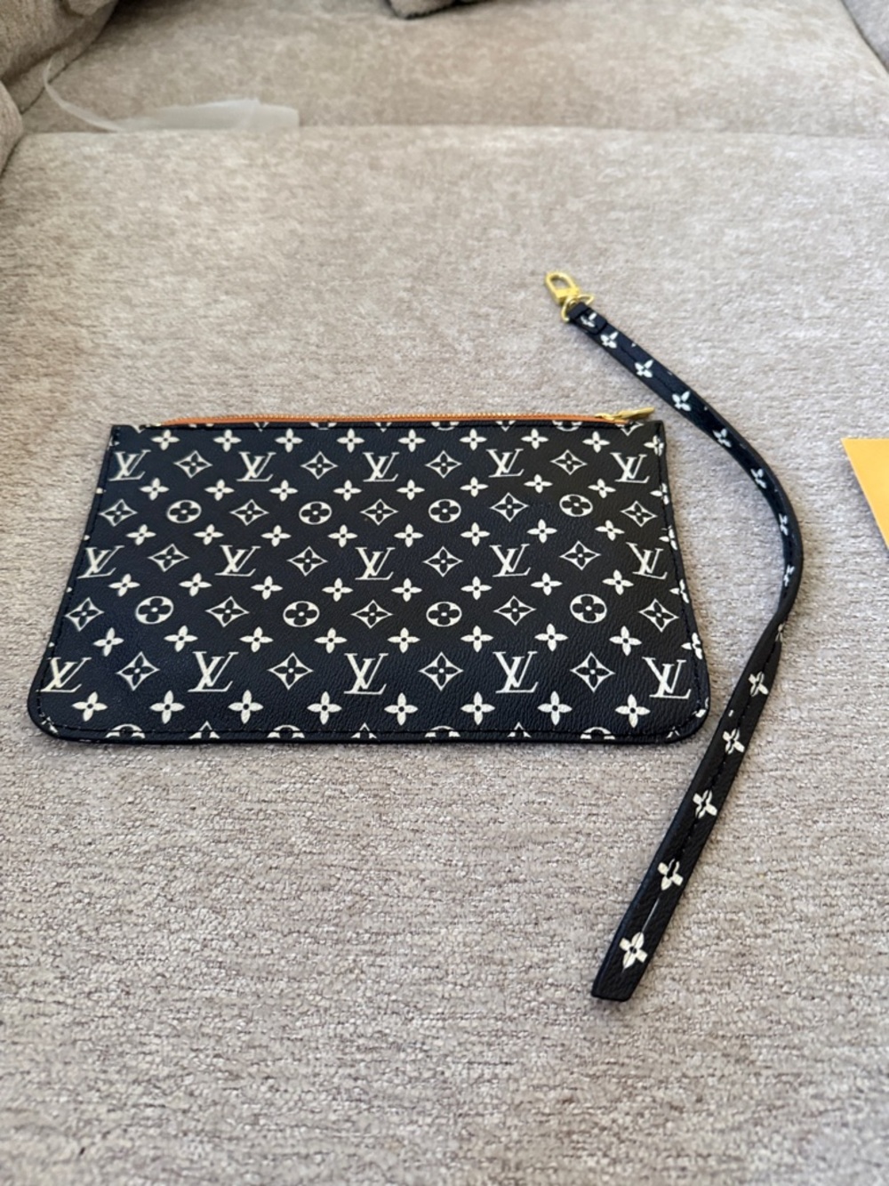 Louis Vuitton Black and White Monogram Wristlet Pouch